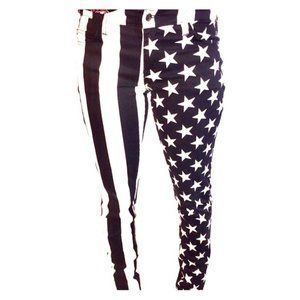 Royal Bones Split Leg Star & Stripes Pants Juniors 9